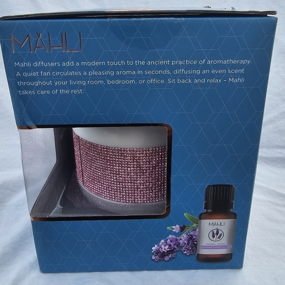 MAHLI DIAMOND AROMA DIFFUSER USB POWERED  7 color led lights pink rhinestones - Picture 4 of 8